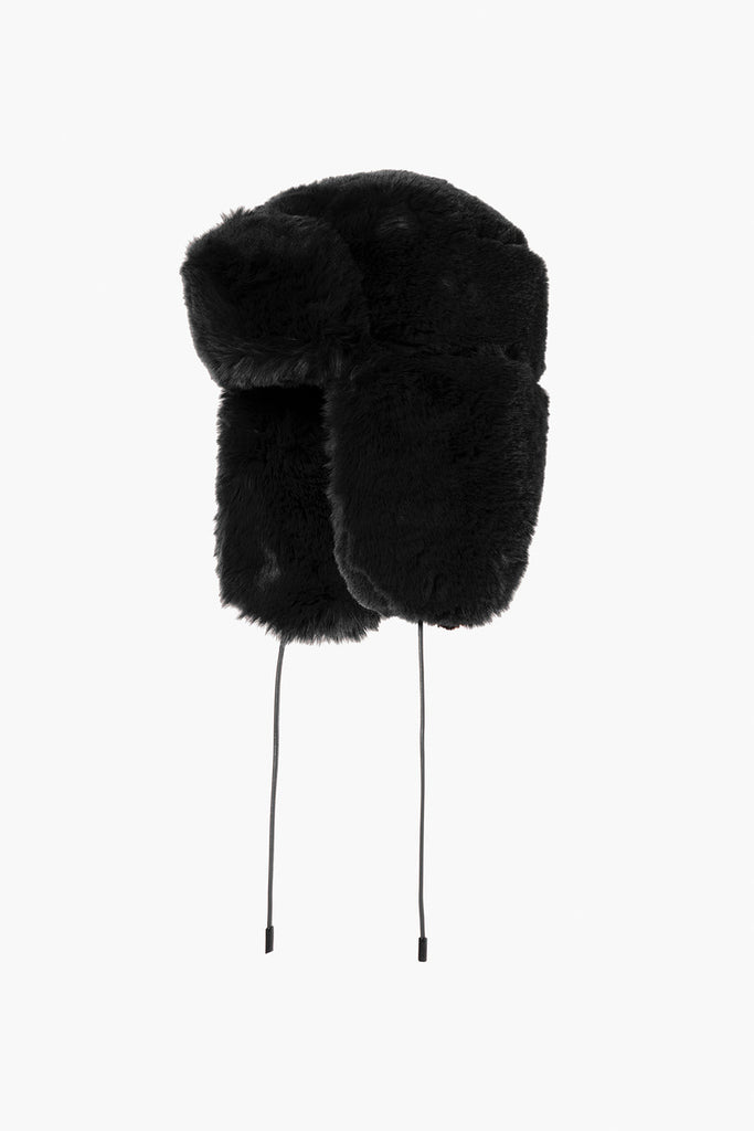 From the brand GoldBergh Women's Cher Fluffy Aviator Hat in Black - abigail fashion