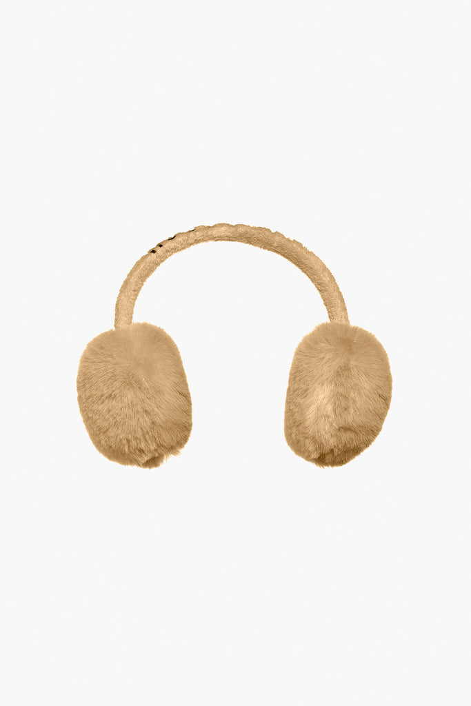 From the brand GoldBergh Women's Fluffy Earwarmers in Caramello - abigail fashion