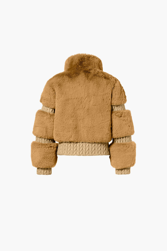 From the brand GoldBergh Women's Furry Ski Jacket in Caramello - abigail fashion