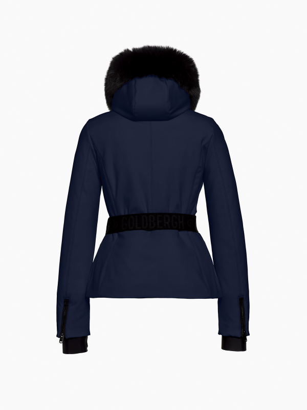 From the brand GoldBergh Women's Hida Faux Border Ski Jacket in French Blue - abigail fashion