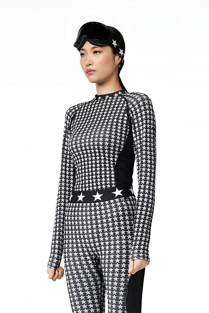 From the brand GoldBergh Women's Starlet Baselayer Long Sleeve in Black/White - abigail fashion