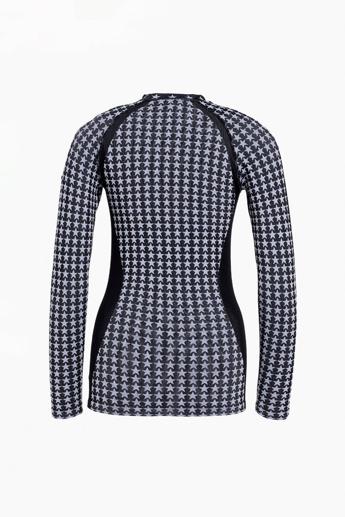 From the brand GoldBergh Women's Starlet Baselayer Long Sleeve in Black/White - abigail fashion