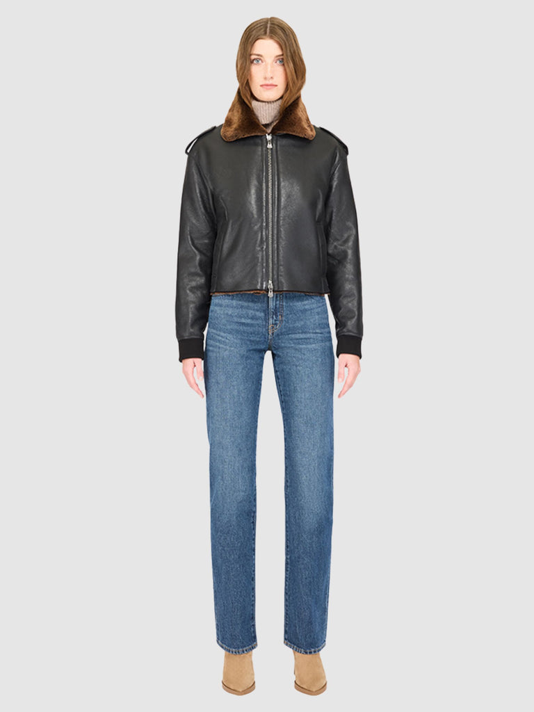 From the brand HISO Women's Nirvana Ladies Shearling Jacket in Macassar Nap Semi - abigail fashion