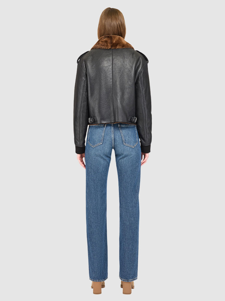 From the brand HISO Women's Nirvana Ladies Shearling Jacket in Macassar Nap Semi - abigail fashion