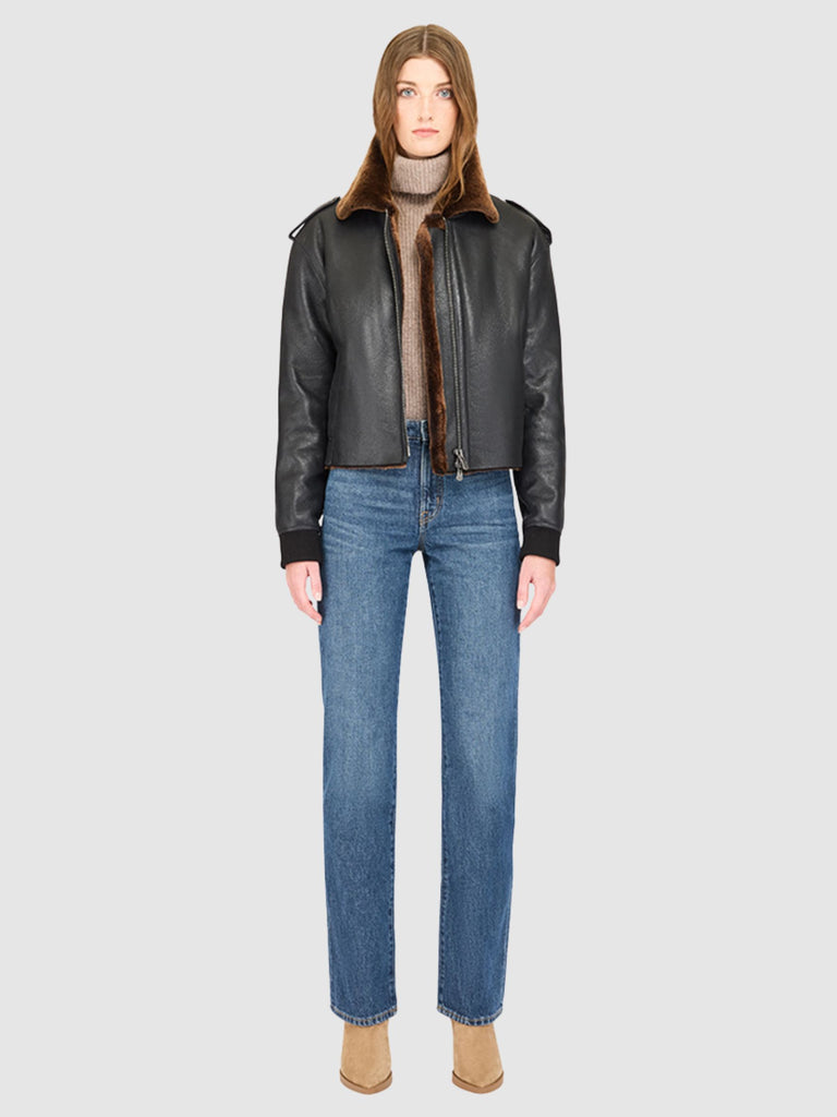 From the brand HISO Women's Nirvana Ladies Shearling Jacket in Macassar Nap Semi - abigail fashion