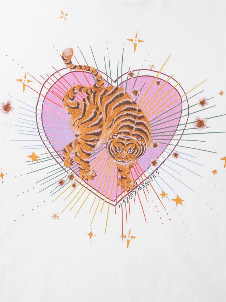 Hayley Menzies Courageous Tiger Printed T Shirt Courageous Tiger White Bach&Co