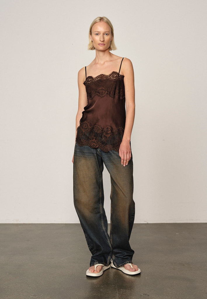 From the brand Herskind Women's Linnea Top in Java Brown - abigail fashion