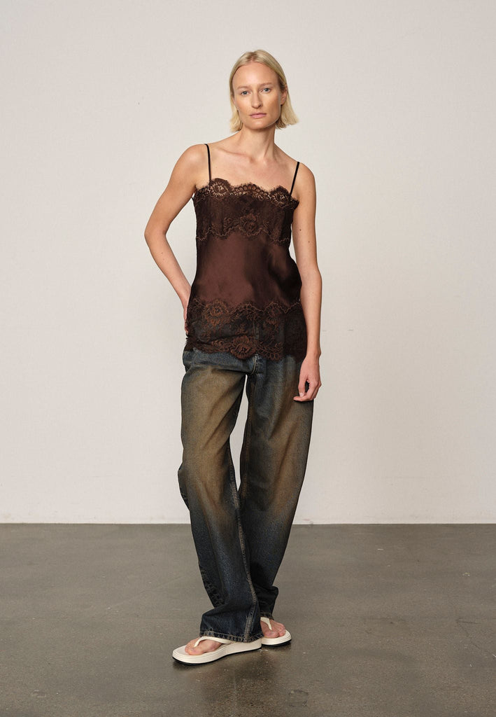 From the brand Herskind Women's Linnea Top in Java Brown - abigail fashion
