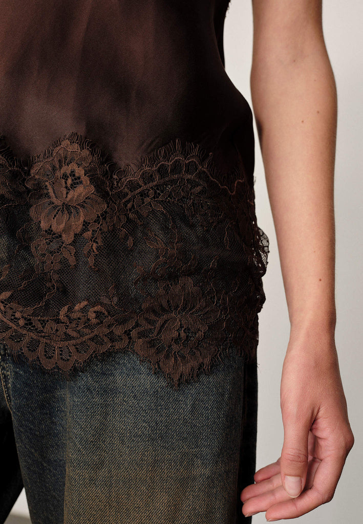 From the brand Herskind Women's Linnea Top in Java Brown - abigail fashion