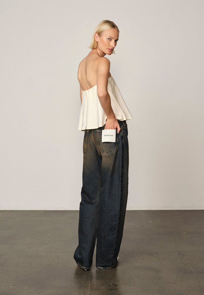 From the brand Herskind Women's Opal Top in Off White - abigail fashion