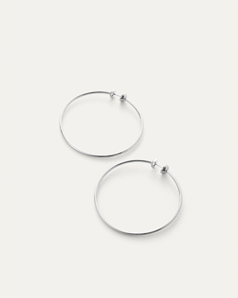 Jenny Bird Icon Hoops - Medium Earring Rhodium Earrings SubCat: Hoops abigail_fashion