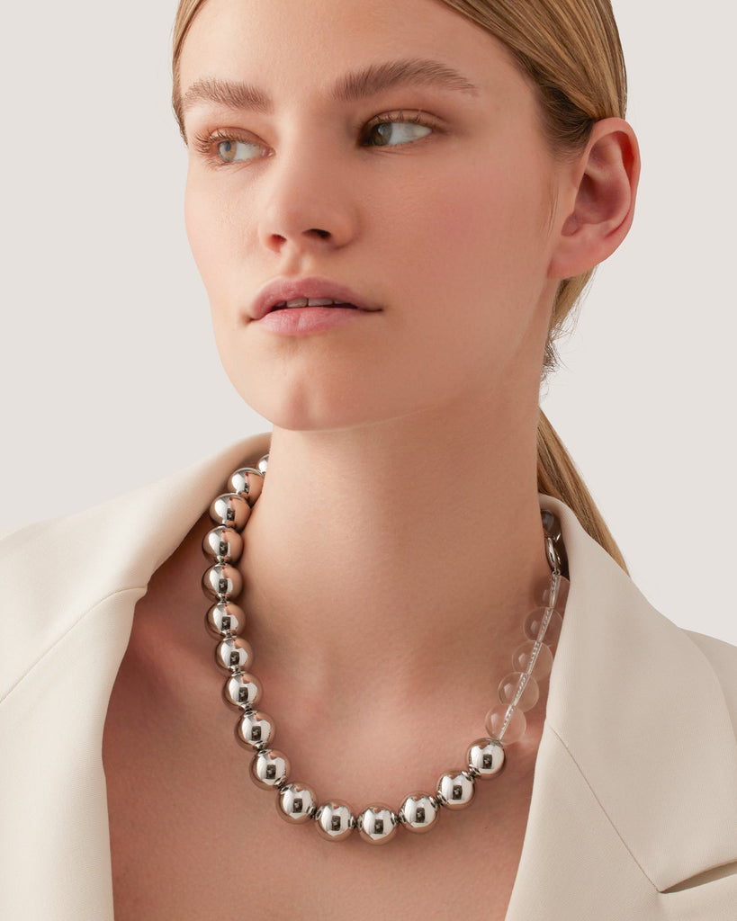 Jenny Bird Lyra Necklace Rhodium/Clear abigail_fashion