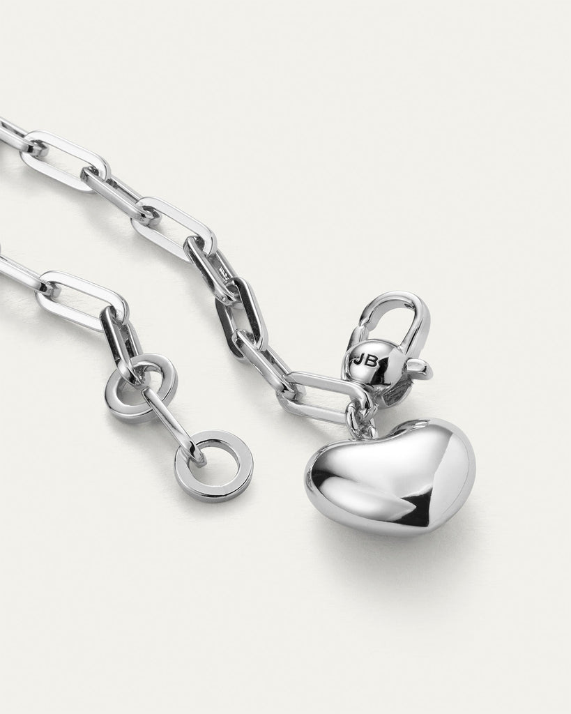 Jenny Bird Puffy Heart Bracelet High Polish Silver abigail_fashion