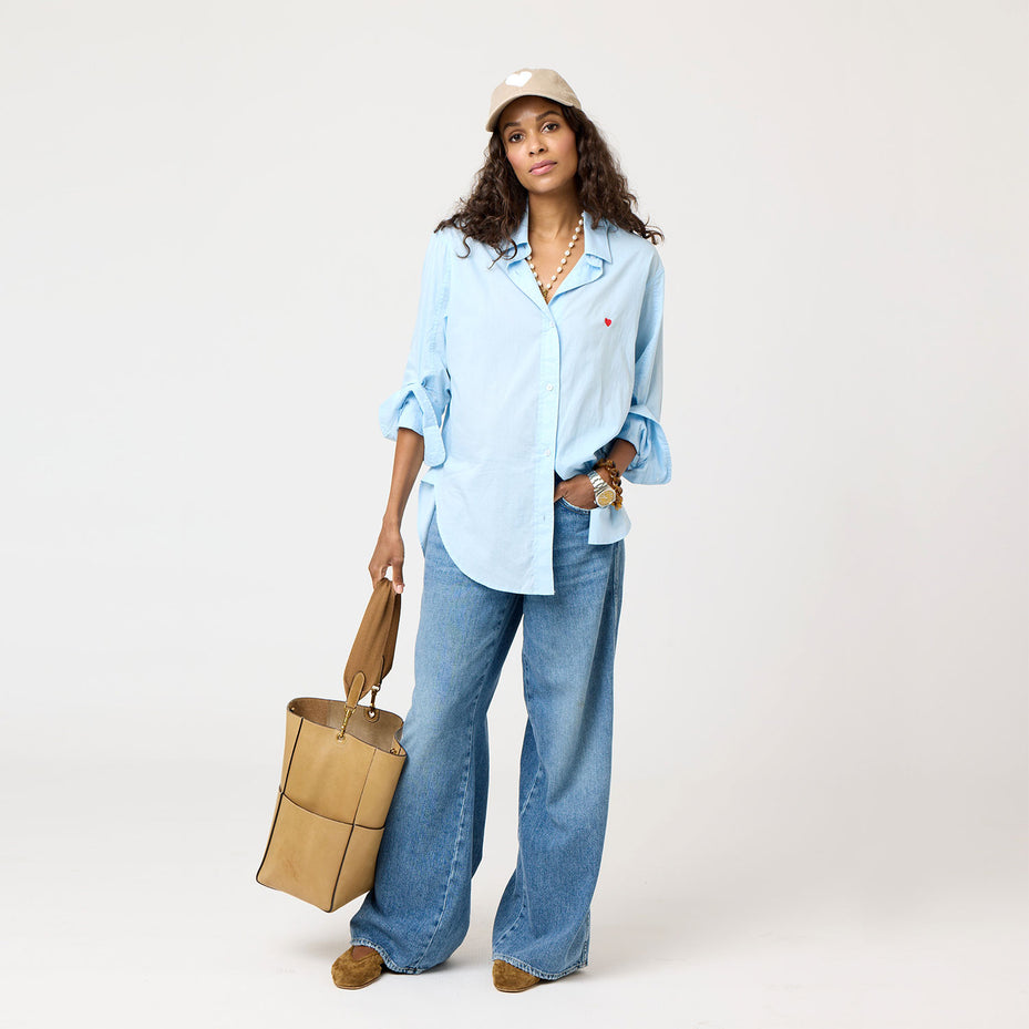 Kerri Rosenthal Jack Shirt Mid Blue abigail fashion