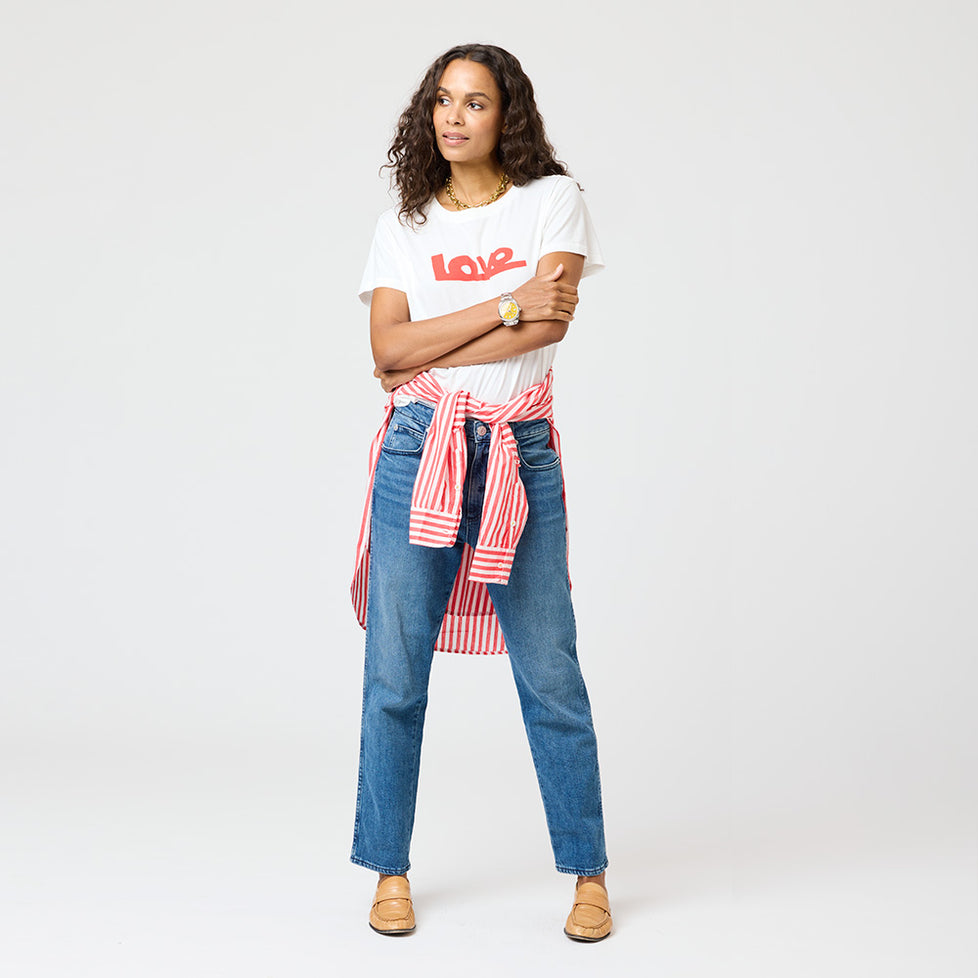 Kerri Rosenthal Suke Love Lines Tee White abigail fashion