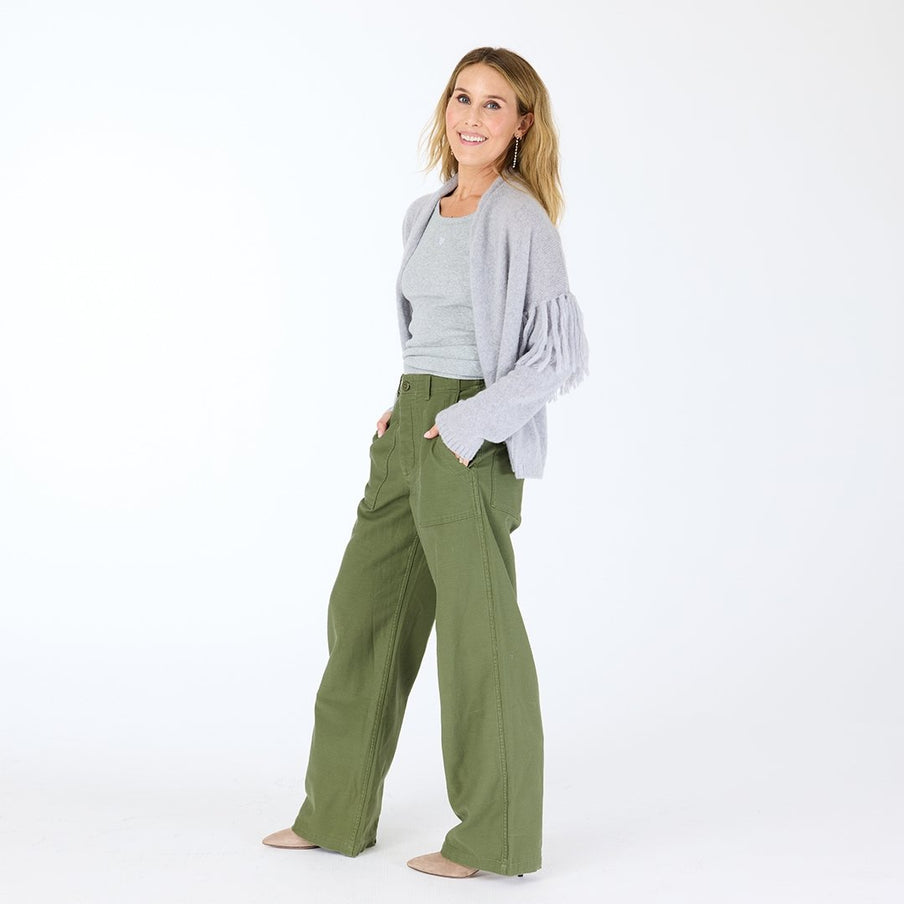 From the brand Kerri Rosenthal Women's Cali Beau-Lero Sweater in Platinum - abigail fashion