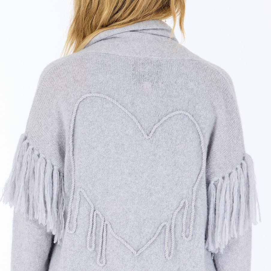 From the brand Kerri Rosenthal Women's Cali Beau-Lero Sweater in Platinum - abigail fashion