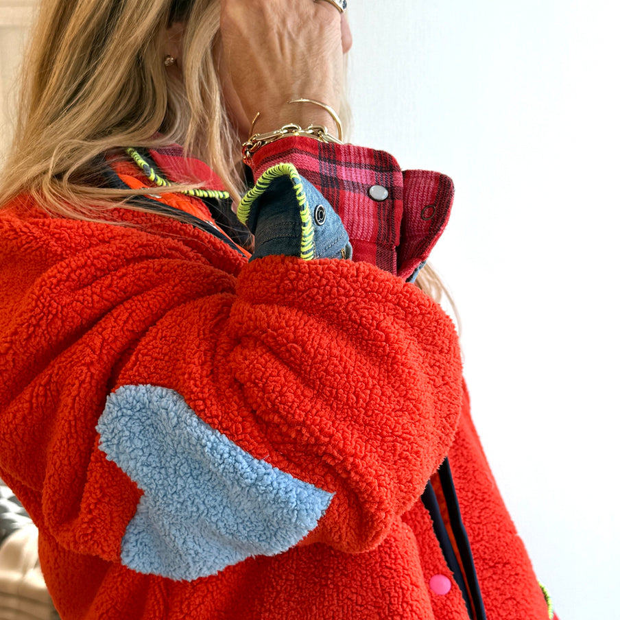 From the brand Kerri Rosenthal Women's Coze Magoze Jacket in Rust - abigail fashion