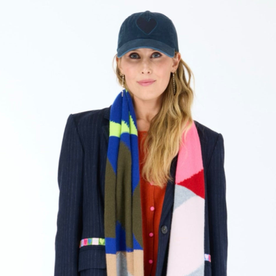 From the brand Kerri Rosenthal Women's Kr Imperfect Heart Hat in Indigo Blue - abigail fashion