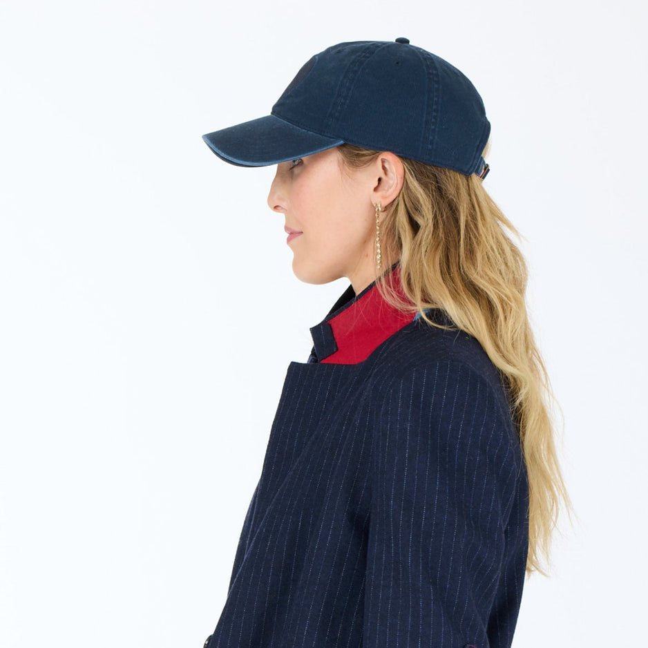 From the brand Kerri Rosenthal Women's Kr Imperfect Heart Hat in Indigo Blue - abigail fashion
