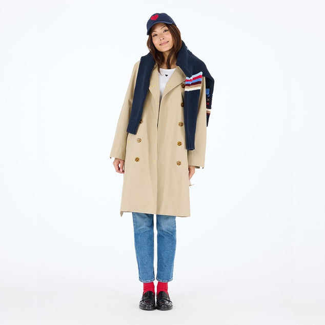 From the brand Kerri Rosenthal Women's Kr Trench Coat in Khaki - abigail fashion