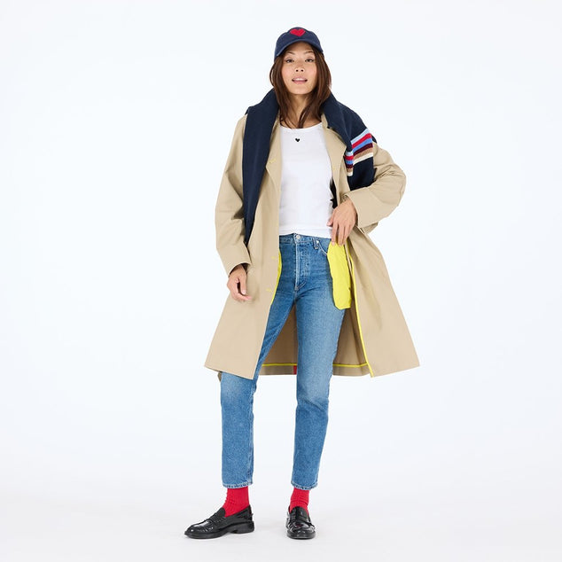 From the brand Kerri Rosenthal Women's Kr Trench Coat in Khaki - abigail fashion