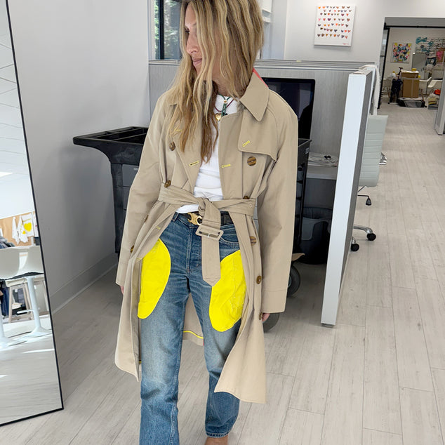 From the brand Kerri Rosenthal Women's Kr Trench Coat in Khaki - abigail fashion