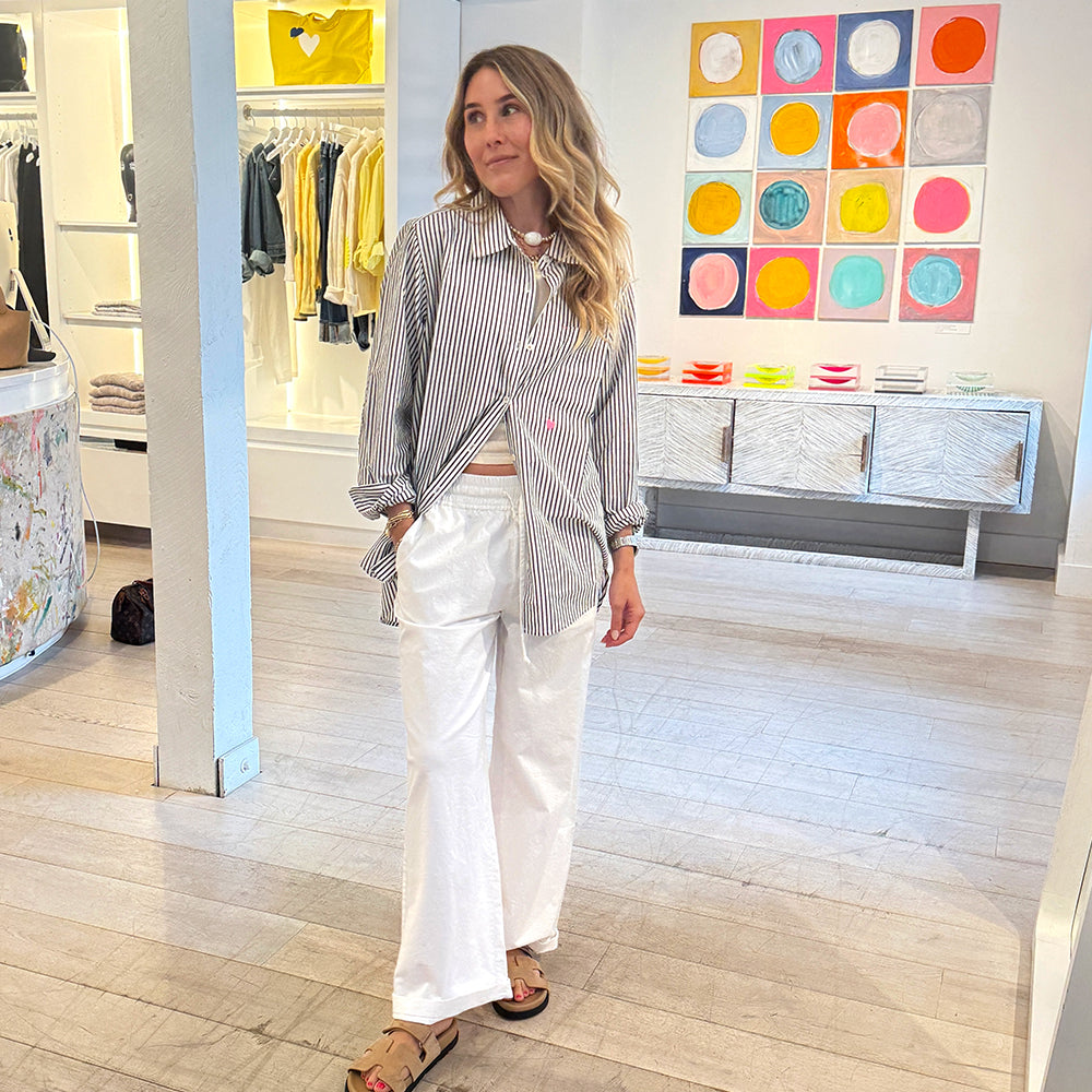 Kerri Rosenthal Women's Mia Shirt Stripe Blue/White - abigail fashion