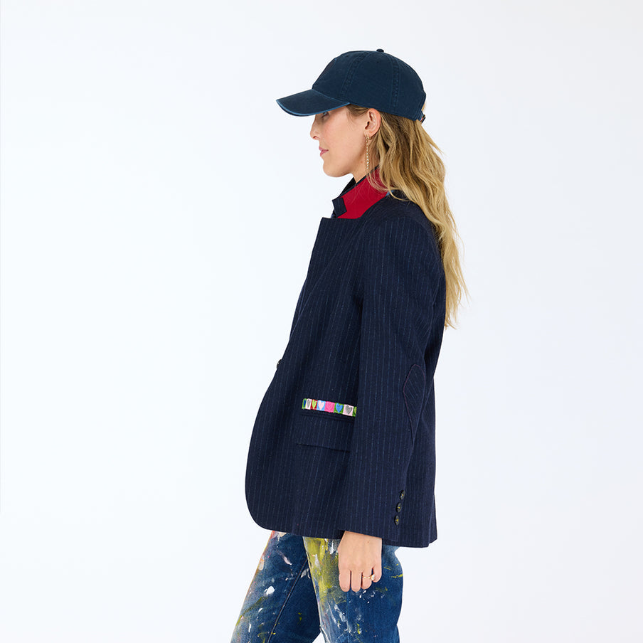 From the brand Kerri Rosenthal Women's Workday Love Brigade Blazer in Indigo Blue - abigail fashion