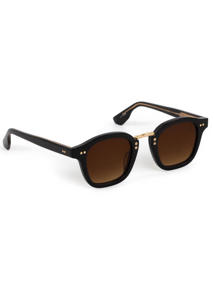 Krewe Campbell Black + Black Tea 18K Sunglasses Black + Black Tea 18K abigail fashion