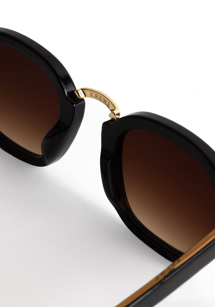 Krewe Campbell Black + Black Tea 18K Sunglasses Black + Black Tea 18K abigail fashion