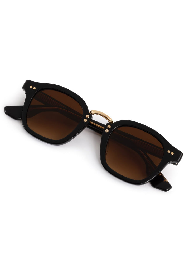 Krewe Campbell Black + Black Tea 18K Sunglasses Black + Black Tea 18K abigail fashion