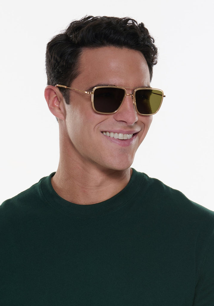 Krewe Vail Sunglasses 18K Titanium + Haze Polarized abigail fashion