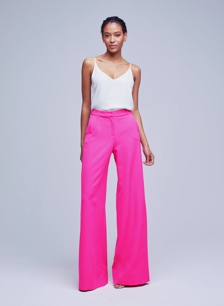 L'agence Pilar Wide Leg Pant Pink Glo abigail fashion