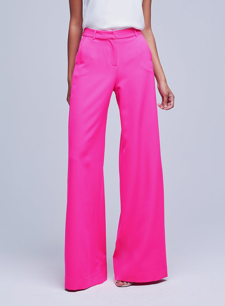 L'agence Pilar Wide Leg Pant Pink Glo abigail fashion