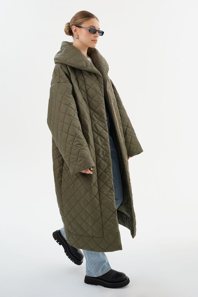 From the brand LaMarque Women's Hendrika Quilted Coat in Sage - abigail fashion
