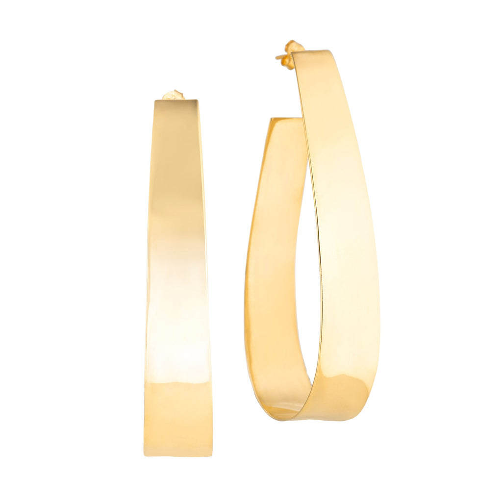 From the brand Lolo Jewellery Women's Lolo Bold Wide Earring in Gold Vermeil ( Wide Bottom) - abigail fashion