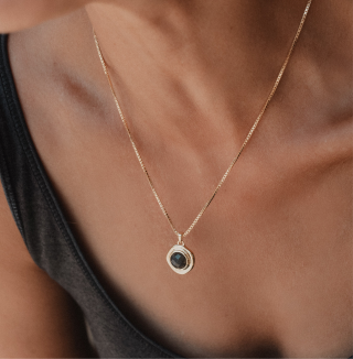 From the brand Lolo Jewellery Women's Petra Necklace in Black Onyx - abigail fashion