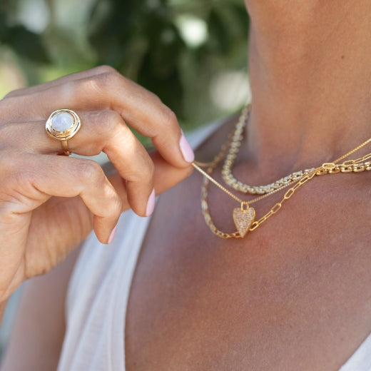 From the brand Lolo Jewellery Women's Petra Ring in Moonstone - abigail fashion