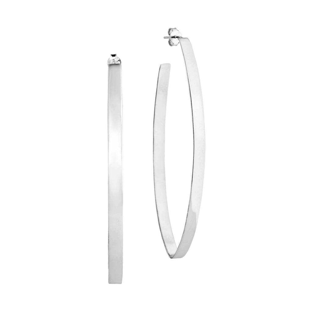 From the brand Lolo Jewellery Women's Skinny Dip Hoops Earring in Silver - abigail fashion