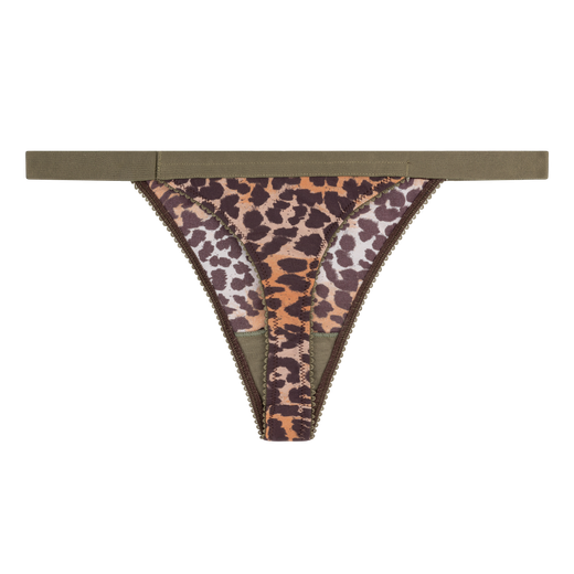From the brand Love Stories Women's Roomservice Brief String in Leopard - abigail fashion