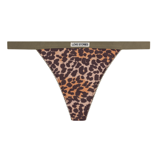 From the brand Love Stories Women's Roomservice Brief String in Leopard - abigail fashion