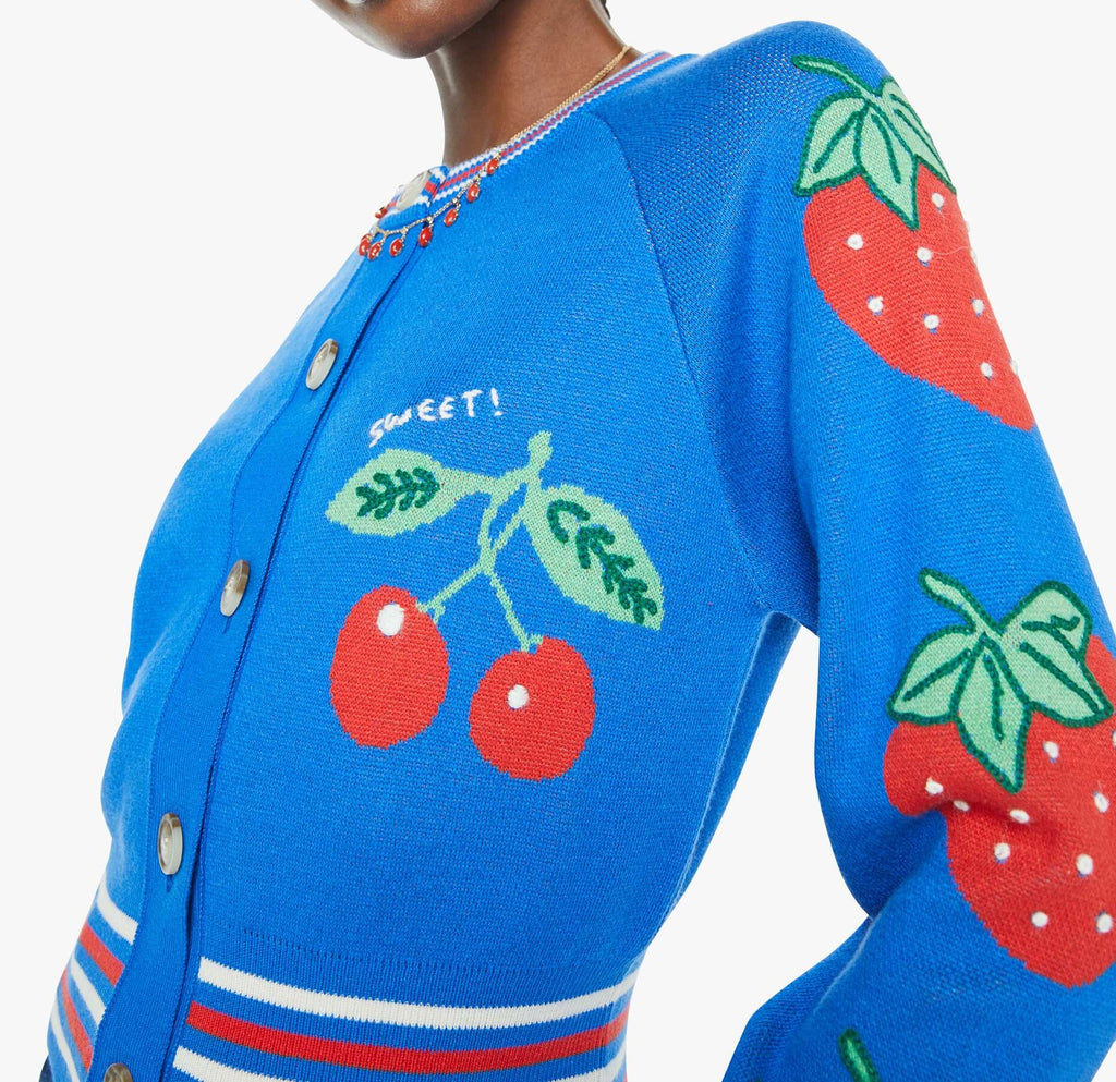 MOTHER The Crop Rib Cardigan Tutti Frutti abigail fashion