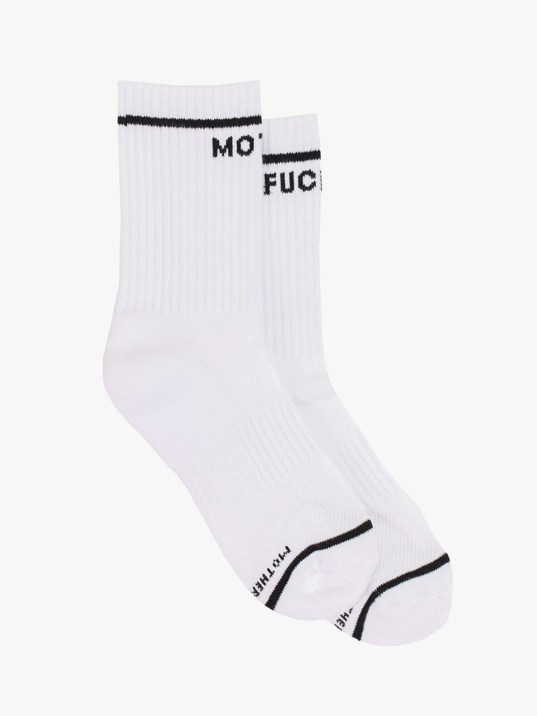 From the brand MOTHER Women's Baby Steps Socks in MWB-White-Black - abigail fashion