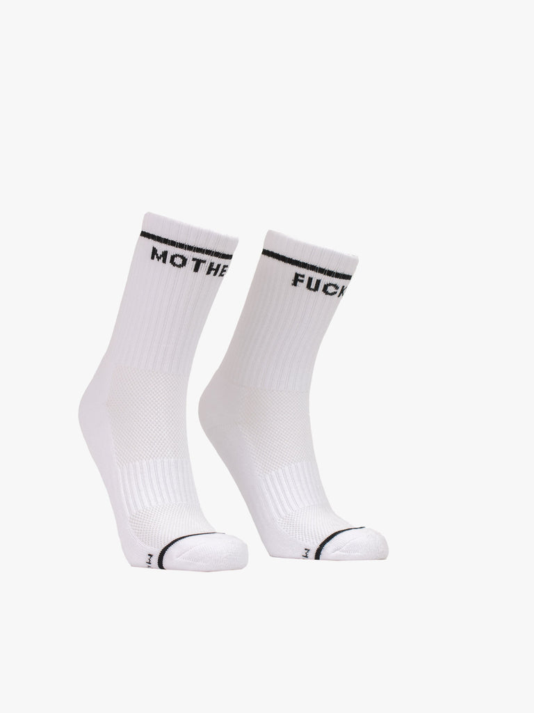 From the brand MOTHER Women's Baby Steps Socks in MWB-White-Black - abigail fashion