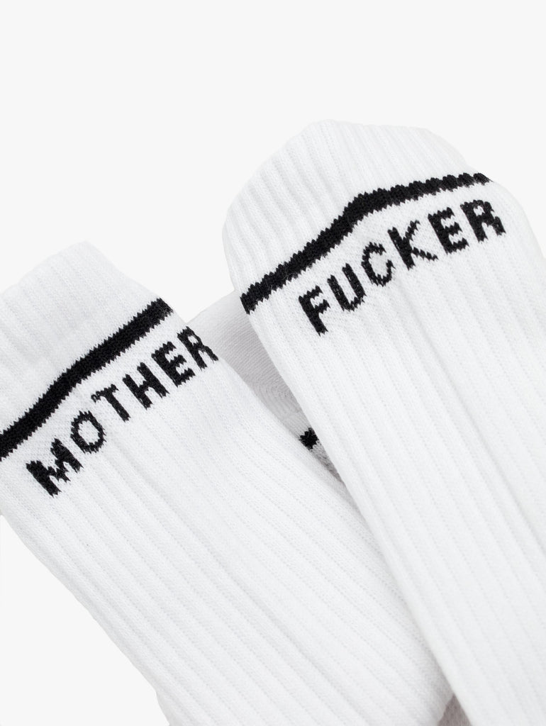 From the brand MOTHER Women's Baby Steps Socks in MWB-White-Black - abigail fashion