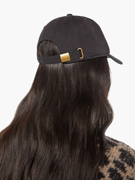 From the brand MOTHER Women's Hats Off in Black - abigail fashion