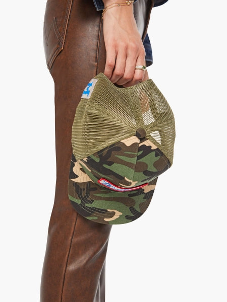 From the brand MOTHER Women's The 10-4 Hat in Camo Mother - abigail fashion