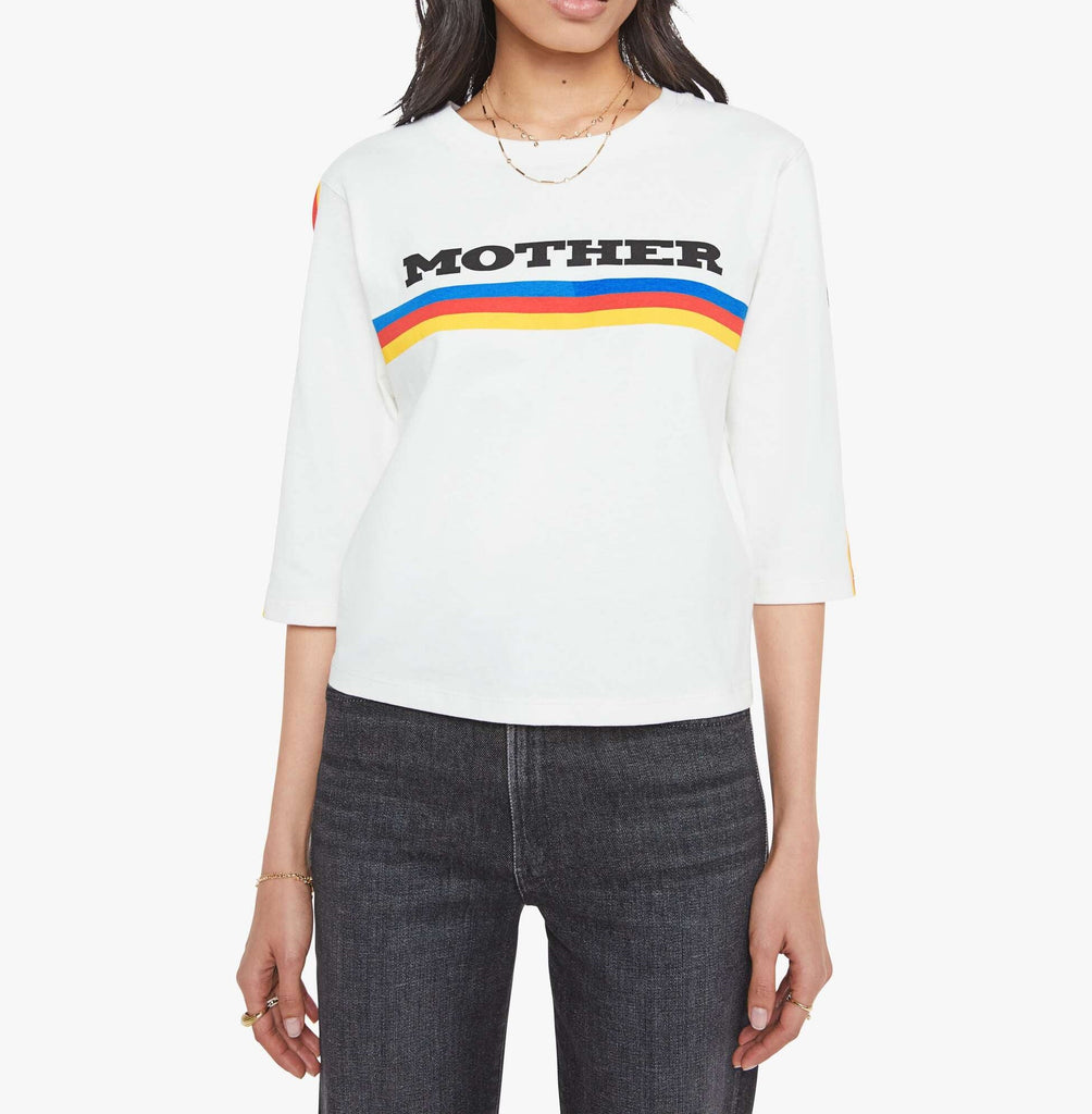 From the brand MOTHER Women's The Better Half Crewneck Tee in MOTHER 63 - abigail fashion