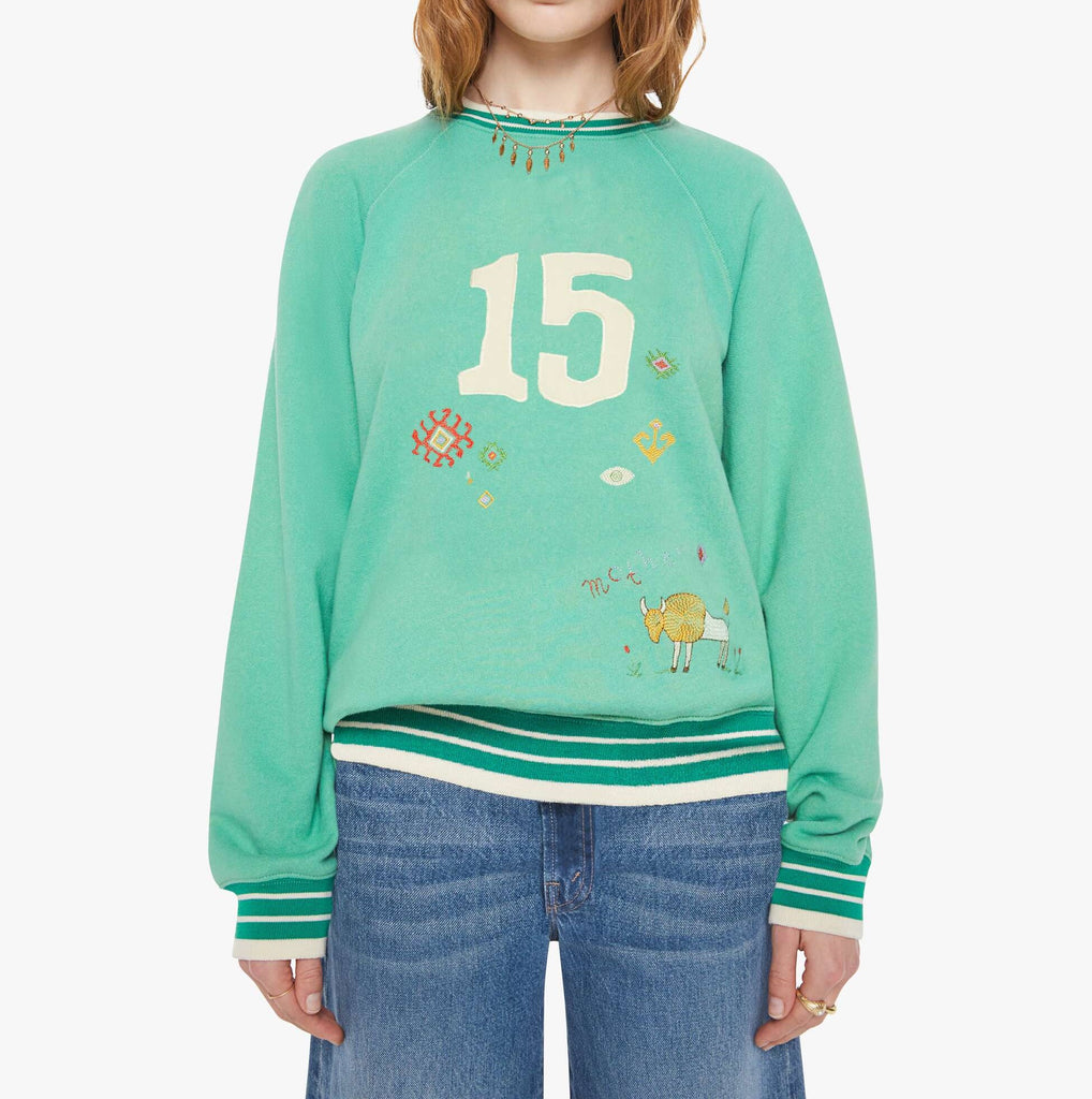 From the brand MOTHER Women's The Big Sport Sweatshirt in MOTHER 15 - abigail fashion
